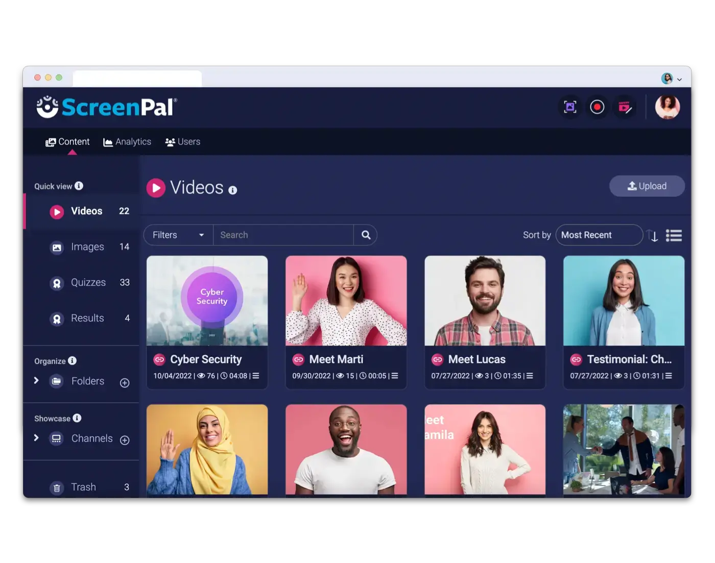 how to create a link for a video with online ScreenPal