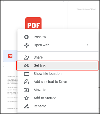 Google ドライブで PDF へのリンクを作成する方法 ステップ 2 |  SwifDoo PDF
