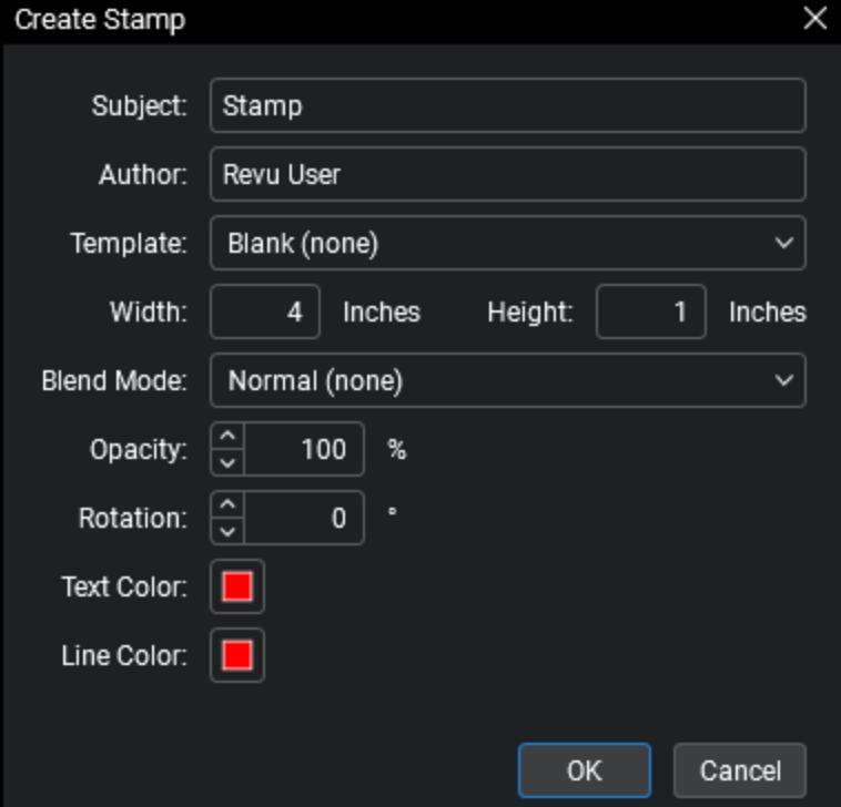 Complete the stamp information in Bluebeam