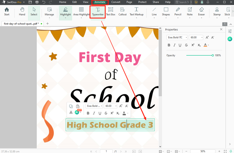 How to Create a Free First Day of School Sign Printable PDF 2