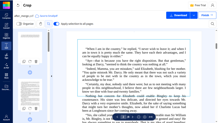 How to Crop a PDF File on Mac with Smallpdf 2