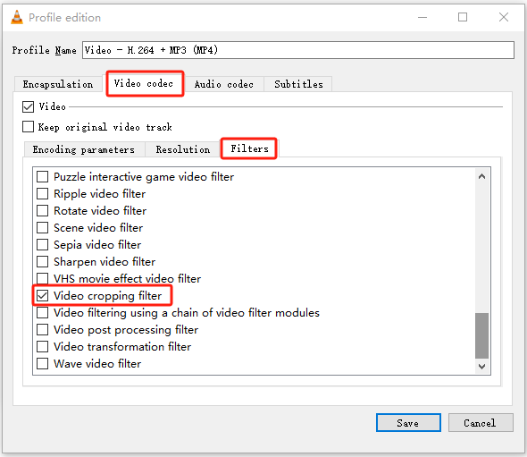 How to crop video in VLC and save 4