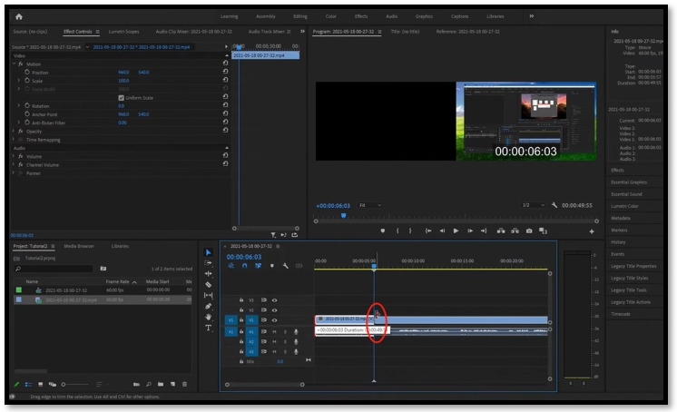 How to cut video in Premiere