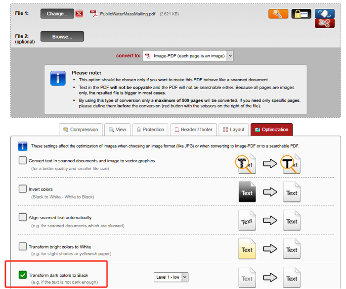 Make PDF Text Darker with Online Free Online2PDF