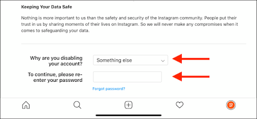 How to Deactivate Instagram-Step4