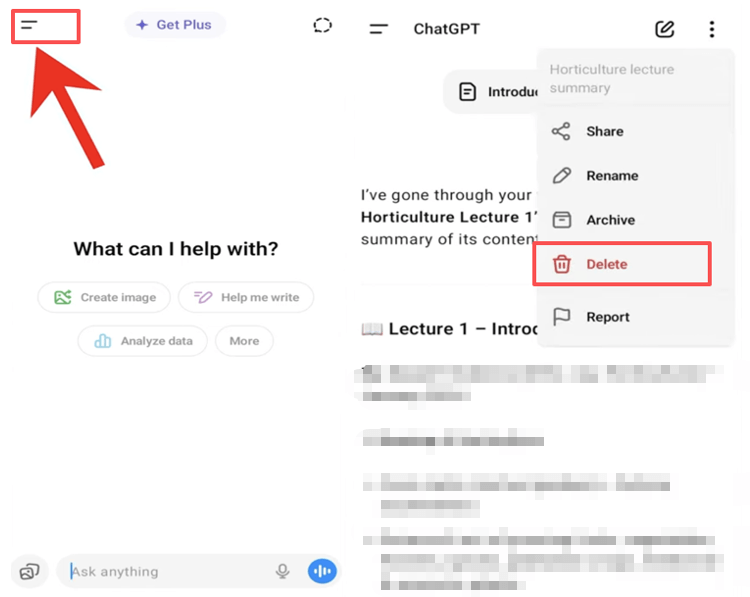 How to Delete Chat History in ChatGPT Android/iOS Mobile App