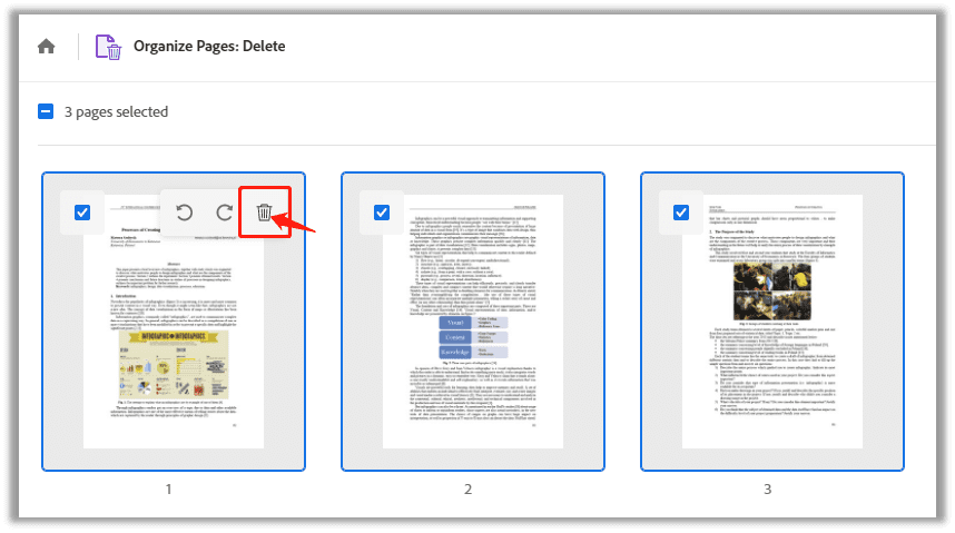 How to delete PDF pages online in Adobe