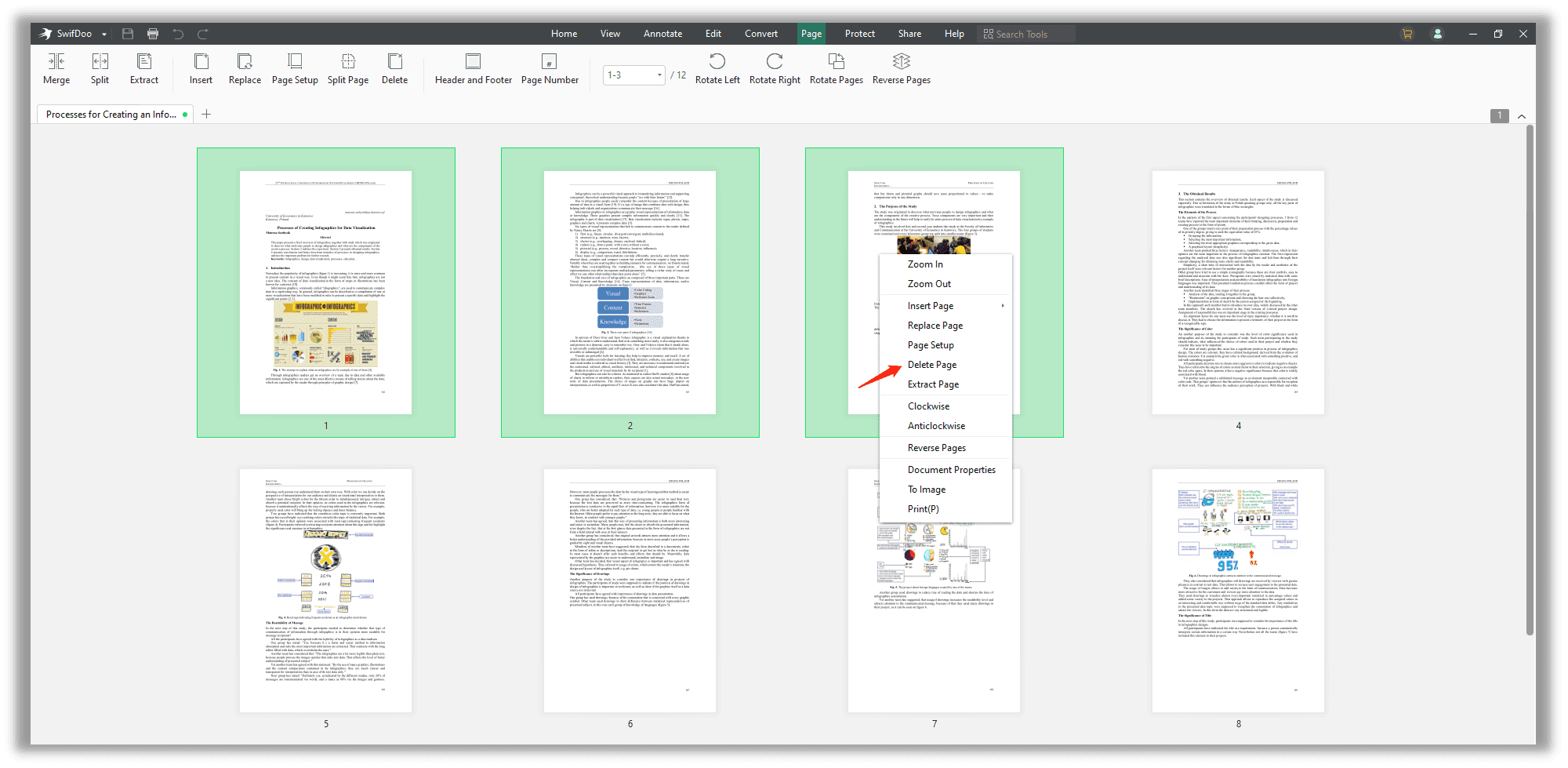 How to delete pages from a PDF in SwifDoo PDF