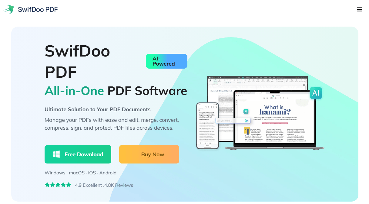 swifdoo PDF interface
