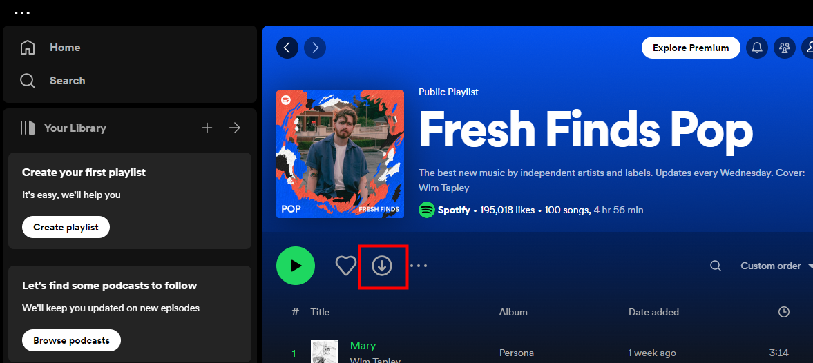 How to download songs on Spotify on computer 1