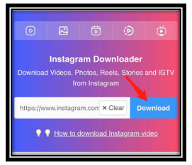 how to download Instagram videos on iPhone devices with an online site 1