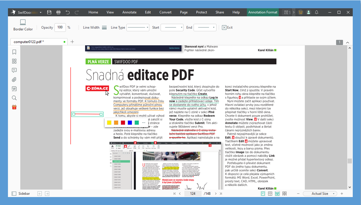 how to draw a line in PDF with SwifDoo PDF for Windows 3