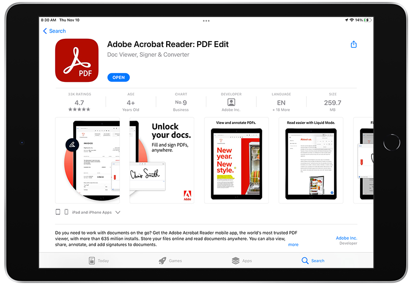 adobe acrobat reader for ipad download