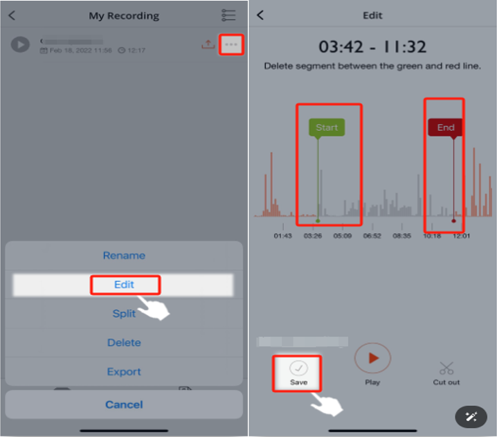 how to edit audio recording on Android