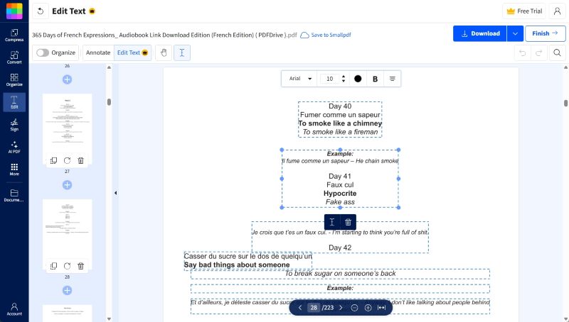 Edit Text in PDF by Smallpdf
