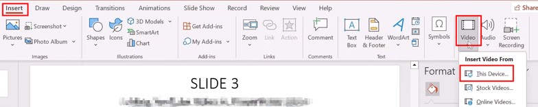 Embed a Video in PowerPoint from Your Device 1