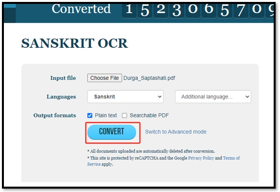 How to copy Sanskrit text from a PDF in MyFreeOCR