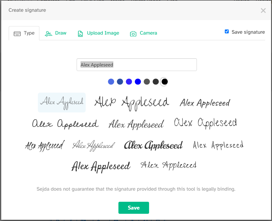 sejda signature tool