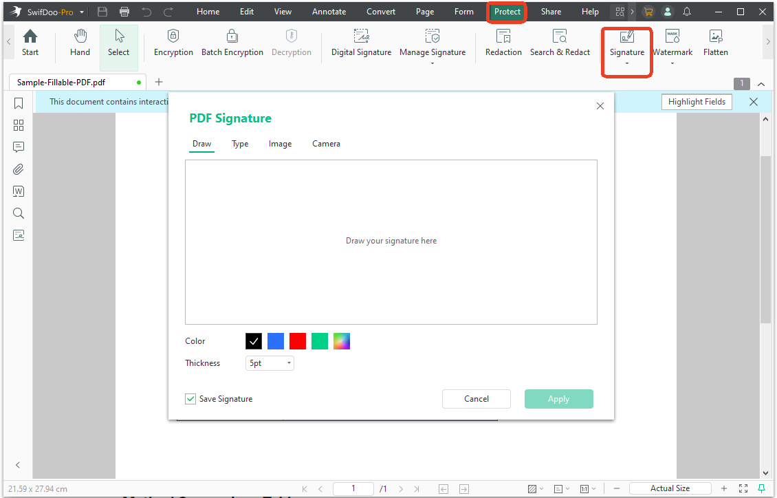 swifdoo pdf signature tool