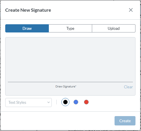 ilovepdf Create New Signature box