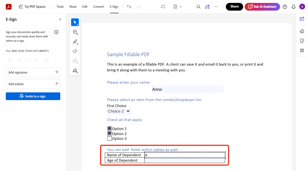 adobe fill out a PDF form online