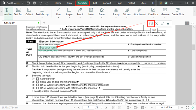 How to Fill Out Form 2553 step 3