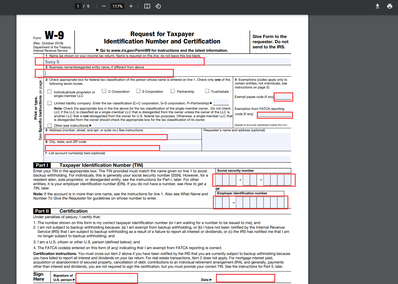 How to fill out a W9 form