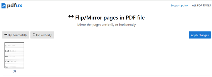 How to Mirror an Image Page of a PDF Using pdfux