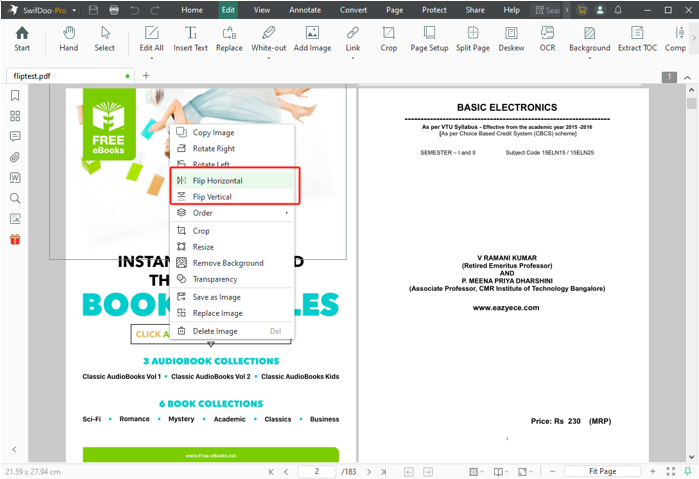 How to Flip a PDF Image with SwifDoo PDF 1