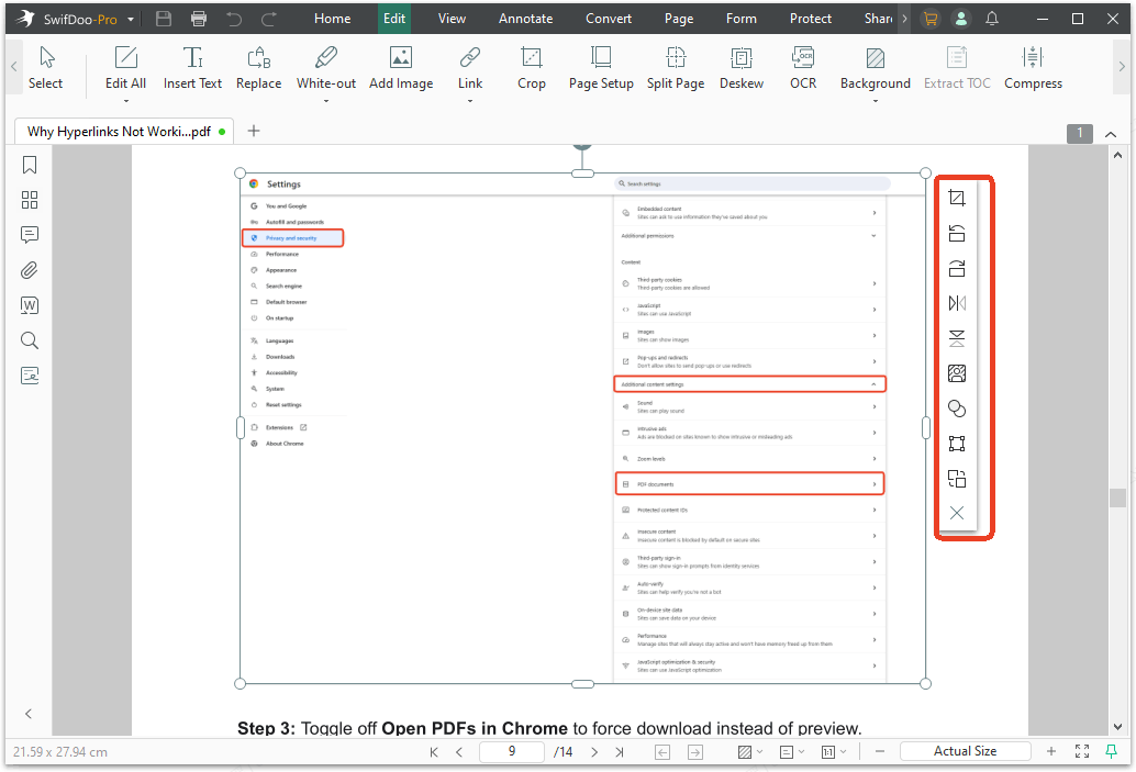 flip an image in a PDF with SwifDoo PDF