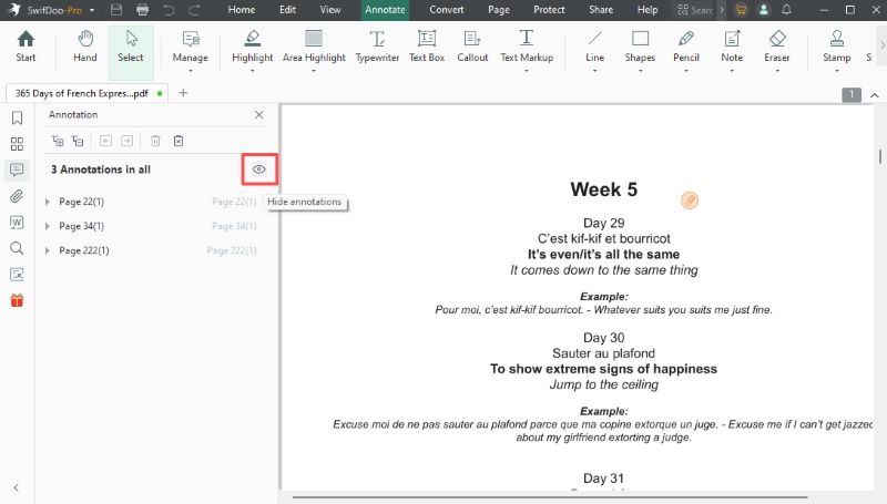 Hide Annotation