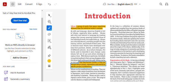 How to Highlight a PDF in Chrome Using Adobe Acrobat Online 2