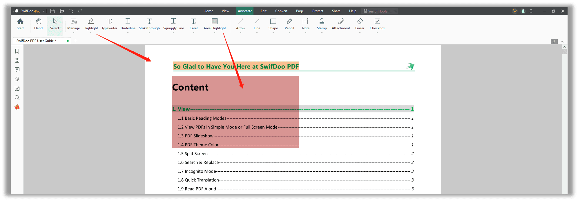 How to highlight PDF text in SwifDoo PDF