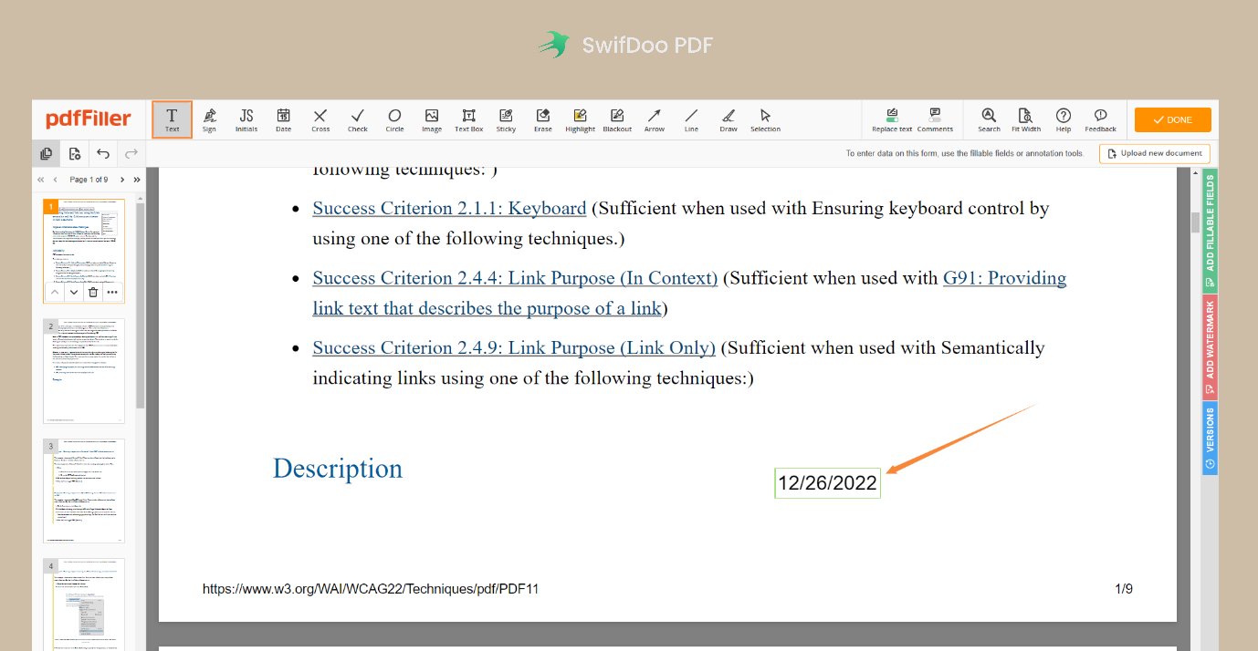 How to Insert a Date to a PDF Online