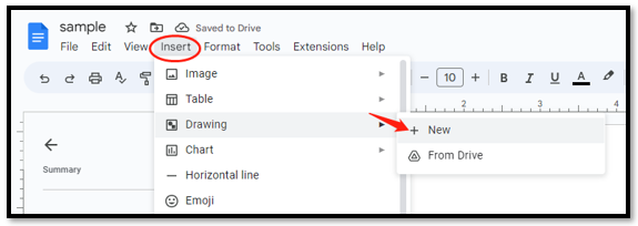 How to insert shapes into Google Docs by adding images