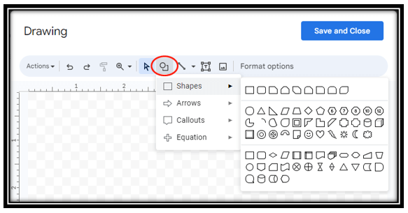 How to insert shapes into Google Docs with Drawing tools 1