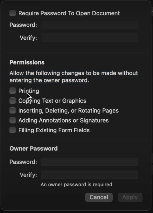 Preview Permission Settings