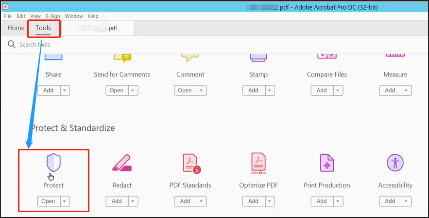 Adobe Acrobat how to lock PDF step 1 | SwifDoo PDF