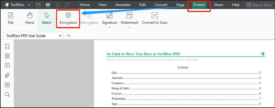 SwifDoo PDF how to lock PDF step 2