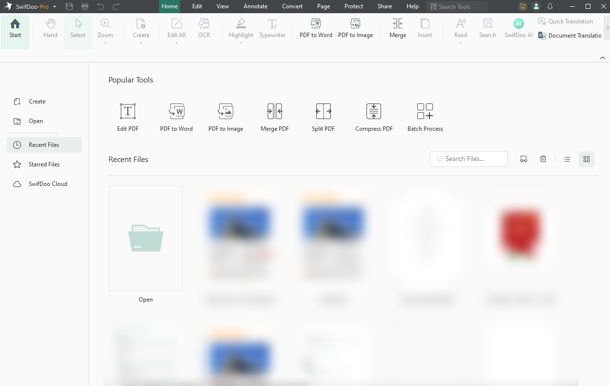 Main interface of SwifDoo PDF