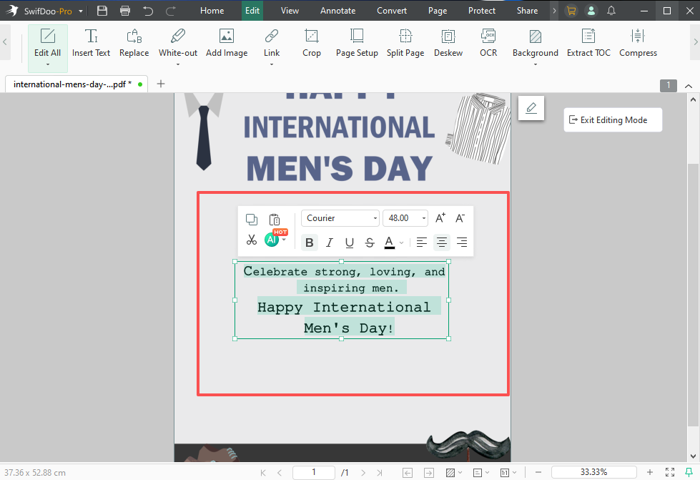 How to Make a Men's Day Wishes Card 2