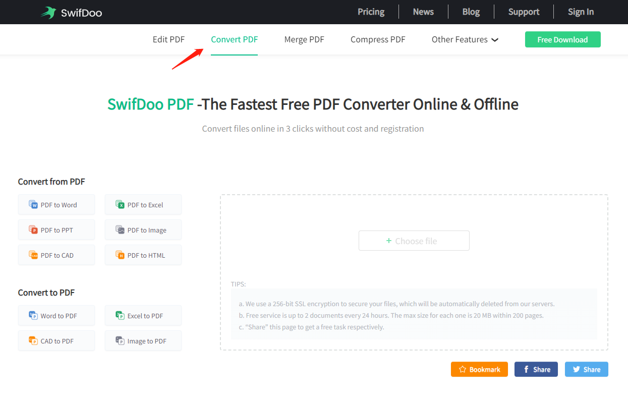 How to make a PDF with SwifDoo PDF online converter