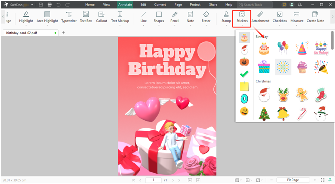 How to Make Birthday Card with SwifDoo PDF Digitally 3