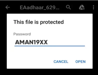 How to Open Aadhar PDF 3