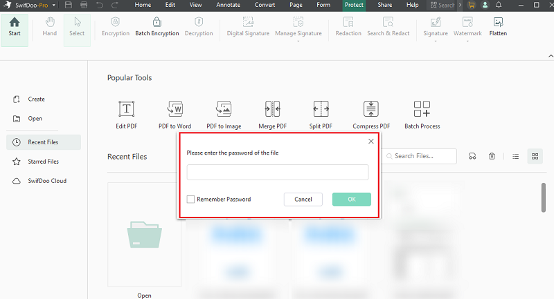 Open a locked PDF in SwifDoo PDF