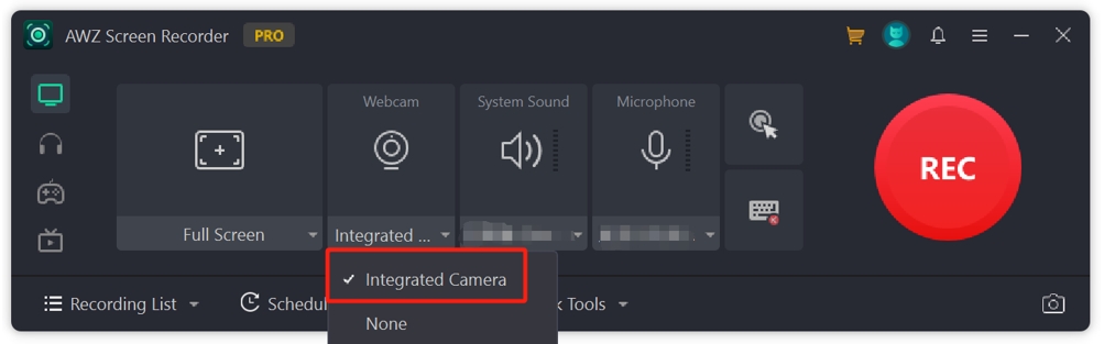 How to play music while recording on a computer in AWZ Screen Recorder