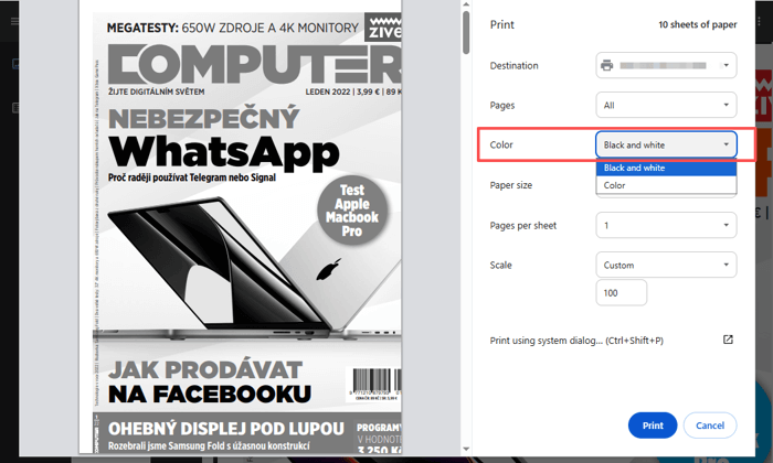 How to Print in Black and White on a Mac in Chrome