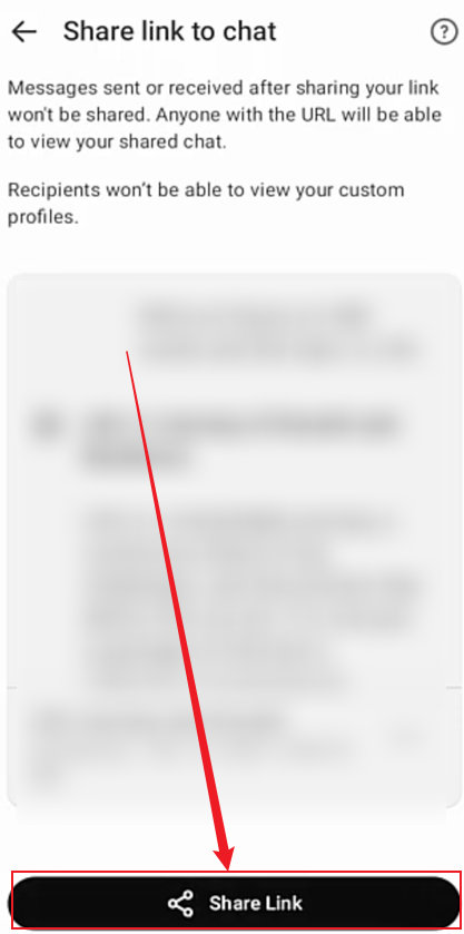 Tap the Share Link button in the ChatGPT app