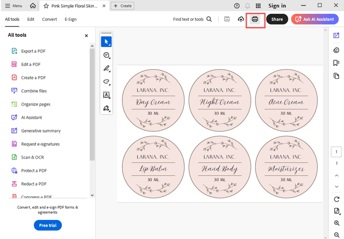 How Do You Print Labels from a PDF File with Adobe Reader? 1