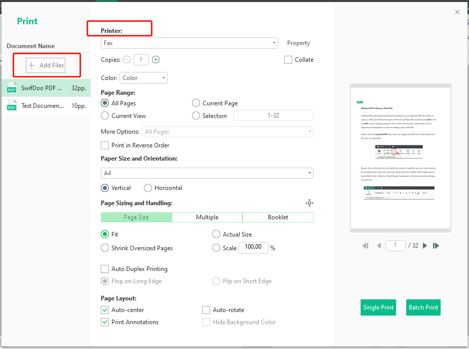 windows print multiple pictures on one page